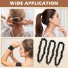 Adjustable Hair Tie, Silk Satin Hair Scrunchies in Black, No Slip Ouchless Hairband Running Scrunchie, Long Cushioned Headband Ties for Women Cute Scrunchies(3PCS)