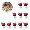 NUOBESTY 10Pcs 1: 12 Wine Glasses Dollhouse Cocktail Glasses Mini Red Wine Drink Cups for Dollhouse Decors Kitchen Accessories Miniature Wine Glasses Miniature Goblet