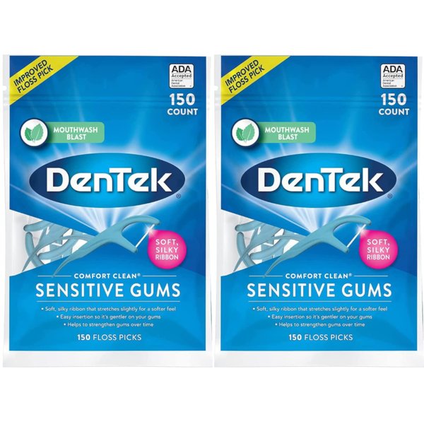 DenTek Comfort Clean Floss Picks Fresh Mint 150 Count (2 Pack)