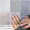 6Sheets Star Nail Art Stickers 3D Glitter Shiny Star Nail Art Supplies Gold Silver White Black Stars Nail Sticker Sparkling Geometry Star Design DIY Transfer Foil Decals for Women Acrylic Nails Art