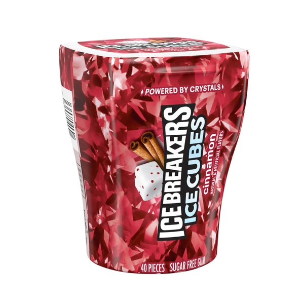 Ice Breakers Ice Cubes Sugar Free Gum with Xylitol, Cinnamon, 40 Count