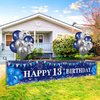 Blue 13th Birthday Decorations for Boys Girls, Navy Blue Silver Happy 13th Birthday Banner and 13th Birthday Balloons for 13th Birthday Anniversary Party Supplies, Thirteen Year Old Party Decorations