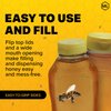 Mann Lake Hourglass Embossed Honey Jars, Plastic Honey Container, Easy Honey Dispensing, Yellow Flip-Top Lids Included, Honey Storage, 24-Pack, 1 lb