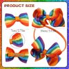 4Pcs Rainbow Hair Headband With Hair Clips Set Gay Pride Day Rainbow Bow Hairpin Candy Grosgrain Ribbon Hair Barrettes Hair Accessories for Girls Women Parades Celebrations Decorations