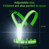 ConKrian LED Reflective Vest USB Rechargeable Running Gear Night Light up Vest Safety Gear Adjustable Elastic Size Night Running LED VES for Men/Women/Child (Green)