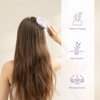 Scalp Massager Shampoo Brush for Hair Silicone Scalp Scrubber with Handle Curved Vented Scalp Scrubber Scalp Care Brush Soft Hair Shampoo Brush for Scalp Exfoliator and Dandruff Removal(Purple)