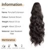 Pony Tail Hair Extainson,StrRid Ponytail Extension Claw Clip in Hair Extensions Ponytail 22"Wavy Ponytail Wig Curly Synthetic Fake Hair Daily londe Hair Pieces for Women 6 oz-Darkest Brown