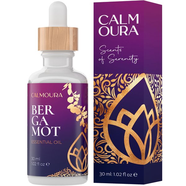 Premium Bergamot Essential Oil Organic (1 OZ) — Undiluted Organic Bergamot Essential Oil for Diffuser Aromatherapy and More — Therapeutic Grade Bergamot Oil for Hair and Skin Care