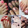 LoveOurHome Press on Toenails, 360pc Short Square Fake Toe Nail Tips Full Cover, Gel Press on Toenails False Toenails Toe Press on Nails Glossy Fake Toenails with Adhesive Glue Tabs for Women Girls