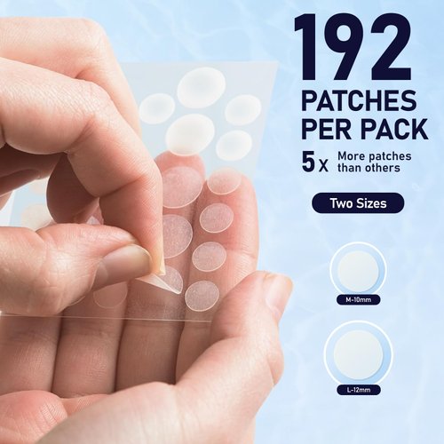 ANGTICS Pimple Patches for Face, 2 Sizes 192 Counts Acne Patches, Hydrocolloid Patches Zit Patches for Skin Care, Blemish Patches Invisible Acne Spot Treatment with Salicylic Acid, Tea Tree Oil