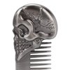 Hair Comb,Oil Hair Styling Spring Comb Pocket Beard Comb Zinc Alloy Skull Pattern Hair Brush for Men, Use for Head Hair or Beard Portable Hair Styling Tool for Home Salon(silver)