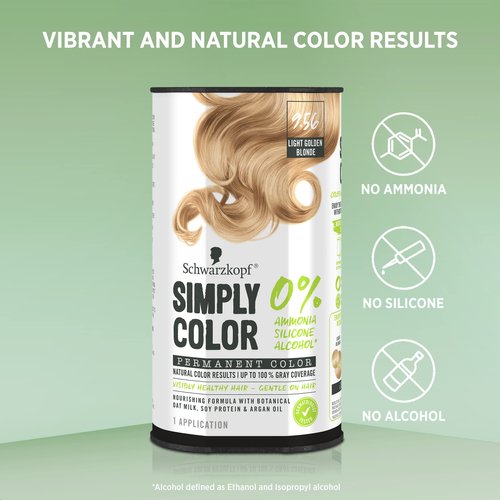 Schwarzkopf Simply Color Hair Color 9.56 Light Golden Blonde, 1 Application - Permanent Hair Dye for Healthy Looking Hair without Ammonia or Silicone, Dermatologist Tested, No PPD & PTD