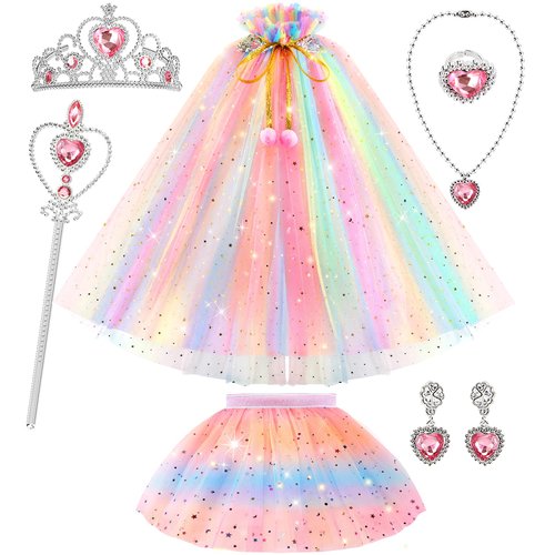 BesJonie Princess Dresses for Girls 4-6,Princess Dress Up Clothes Cape Skirt Toys for Girls,Easter Birthday Gift for Girl 3-6