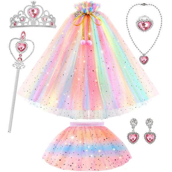 BesJonie Princess Dresses for Girls 4-6,Princess Dress Up Clothes Cape Skirt Toys for Girls,Easter Birthday Gift for Girl 3-6