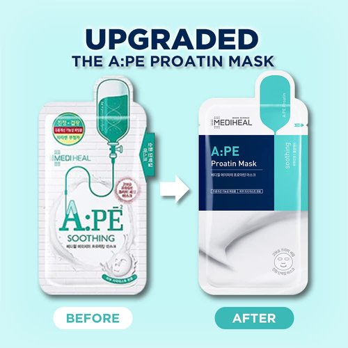 Mediheal A: PE Proatin Sheet Mask, Pack of 10, Soothing and Strengthening Skin Barrier Face Mask with Amino Acid and Latobacillus, High Moisture Creamy Essence, Calms Irritated and Sensitive Skin