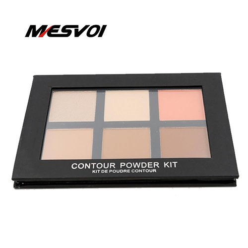 Mesvol 6 Color Contour Powder Kit Foundation Palette Contouring Makeup Kit Highlight Dramatically Sculpt Enhance Features (Medium)