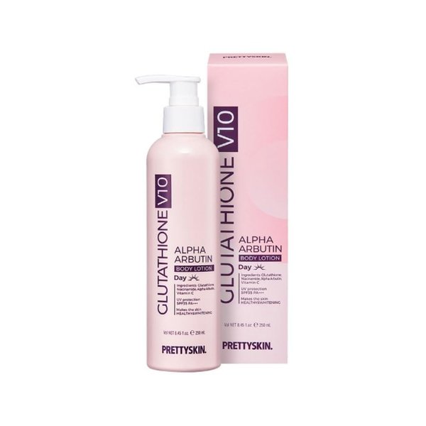 PS.PRETTYSKIN Natural Tone-up Korean Body Lotion with Glutathione, 10 types of vitamins for dry skin-8.45fl.oz.(250ml) (Glutathione V10)