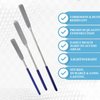 A2Z 3pc Lab Spatulas Stainless Steel Sampler Spatula with Comfort Grip Handle for Mixing Transfering Cream, Powder, Medicine, Cap Filler, Cosmetic Spatulas - Lab Use Supplies - 6", 7" & 9" Length