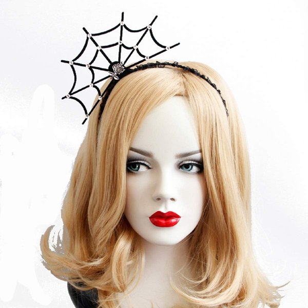LSHDXD Halloween Spider Web Headband for Women,Sparkling Shiny Bright Acrylic Artificial Diamonds Headband Hair bands for Halloween Decorations Party Supplies