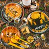 165 Pcs Hunting Birthday Party Decorations Deer Birthday Party Decorations Includes Hunting Backdrop Balloons Cake Cupcake Topper Plates Paper Cup Knives Forks Spoons Tablecloths(Backdrop)