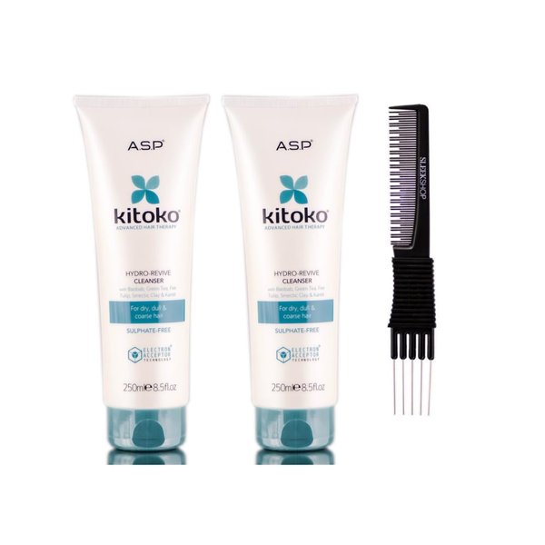 yper Asp Kitoko Hydro-Revive Cleanser (8.5 oz) with Teasing Comb Pack 2