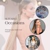 VAVANGA 28inch Long Ponytail Extension with Hair Tie, White Grey Yaki Straight Ponytail Thick Braiding Hair Ponytail Natural Fake Pony Tails Hairpiece for Women (#171/60)