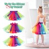Simplicity Rainbow Tutu for Girls Princess Tutu Layered Tulle Dress up Toddler Tutu Skirt Unicorn Tutu with Headband Hair Bow