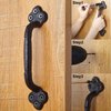 WEBI Barn Door Handle,9 Inch Cast Iron Gate Handle,Rustic Metal Fence Handle Gate Pull Garage,Black,2 Packs