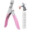 C12rtive Acrylic Nail Clipper with Magnets,Nail Clipper for False Nail Tips,Acrylic Nails Cutter with Sizer Magnets 10PCS,Manicure Tool for Salon or Home Nail Art(Pink)