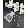 12 PCS Crystal Angel Charm Bracelet Clear With Organza Bag - Baptism Favor/Christening Favor/Recuerdos de Bautizo/Quinceanera/Baby Shower