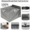 ELONGRIVER Car Trash Can Bin for Back Seat Leak Proof, Cute Trash Bag Hanging, for SUV Truck Van, Automotive Vehicle Garbage Cans Front Seat Grey