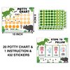 Dinosaur Potty Trainning Sticker Chart for Toddlers Boys Girls, 20 Potty Training Chart with 432 Stickers & 1 Routine Card - B09