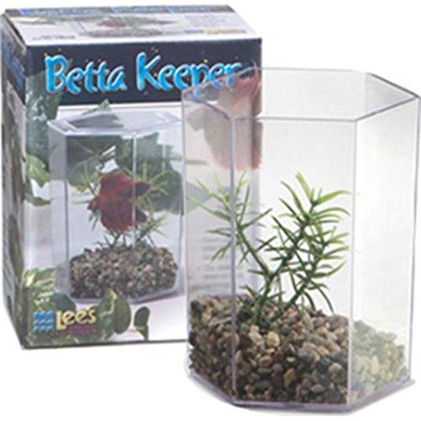 Lee's Betta Keeper with Lid, Gravel and Plant - Small