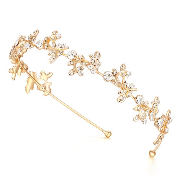 Ammei Headpiece Crystal Headband Bridal Tiara Flower Shape Women's Headpiece Metal Rhinestone Headbands For Girls