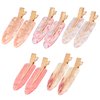 Magicsky 10PCS No Bend Hair Clips for Styling, Acrylic Resin Flat Clip, No Crease Curl Small Pin, Bang Seamless Hair Barrette Tool for Makeup-Hairstyle Accessories for Women Girls, Pink Opal
