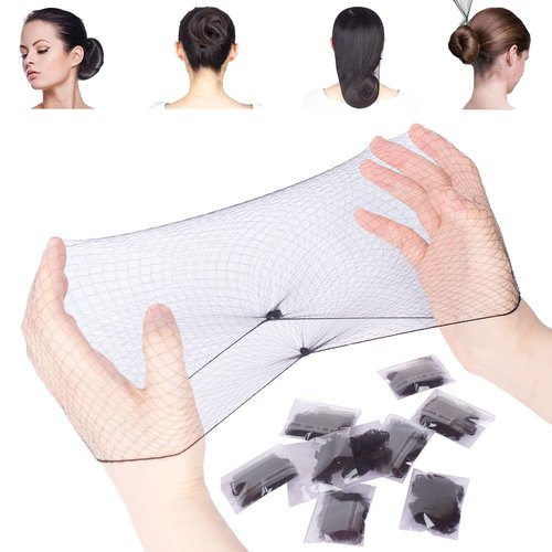 WeKen 30 Pcs Hair Net,22 Inches Hairnets for Women, Elastic Edge Mesh Invisible Hair Nets for Women Sleeping,Ballet Bun,Food Service,Work and Wig Black
