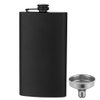 YFS 12 Oz Hip Flask for Liquor Matte Black Stainless Steel Leakproof with Funnel, Great Gift Idea Flask