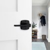 Kwikset Tripoli Lever Interior Passage Door Handle, Lever For Closet and Hallway Doors, Reversible Non-Locking Handle Lever, Matte Black, with Microban Protection