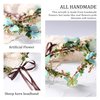 MOSTORY Woodland Butterfly Flower Crown - Handmade Fairy Headpiece Elf Circlet Forest Tiara for Women Girls Spring Wedding Renaissance Party Gold Green