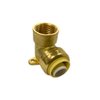 Push Fit Drop Ear Elbow, Brass PTC X FPT, Easy, Fast Removable Reusable, Compatible with Copper tubing,CTS,CPVC, HDPE,and PEX fittings,Indoor or Outdoor Plumbing Tool size 1/2, 3/4 inch-10 PACK (1/2")