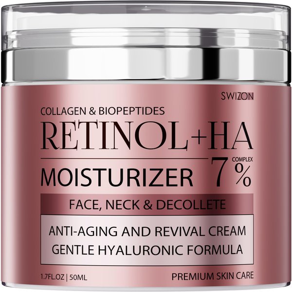 Retinol Collagen Face Cream - Premium Anti-Aging Neck Cream - Day & Night Anti Wrinkle Cream for Women and Men - Skin Firming and Tightening Face Moisturizer with Hyaluronic Acid for All Skin Types