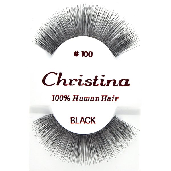 12packs Eyelashes - #100 Christina 100% Human Hair Fake Eyelashes
