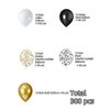 300 Pcs Black Gold Confetti Balloons Set Lncludes 12 inch Black White Gold and Black Gold Confetti Balloons for Birthday Party Supplies Wedding Graduation Decorations