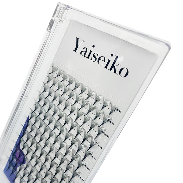 Yaiseiko Eyelash Extension Supplies premade fans Lash Extensions 12D Mixed Tray 0.05 C Curl 8-16mm, Premium Mink Silk Lashes Soft Matte Black Salon Use.