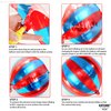 Big, Red and Blue Carnival Balloons - Pack of 6, Circus Decorations | 22 Inch 360 Degree 4D Red Blue Balloons | Carnival Theme Party Decorations | Circus Theme Party Decorations | Carnival Decorations