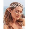 Catery Starfish Headband Seashell Bridal Headband Sea Star Headpiece Hairpiece Pearl Braid Shell Head Hoop Beach Wedding Hair Accessories for Women and Girls