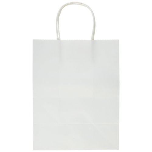 Super Z Outlet Paper Gift Bags with Handles 8" x 10.25" x 4.25" for Arts & Crafts Projects, Coloring, Birthdays, Shopping, Presents (13 Pack) (White)