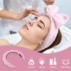 Babyfond Spa Headband, 4 Pcs Face Wash Wristbands Set, Reusable Spa Skincare Towel Headband for Washing Face, Non Slip Hair Shower Puffy Makeup Headbands for Women, Preventing Liquid Overflow