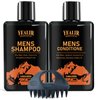 Men's Shampoo and Conditioner w/Rice Water and Biotin, Deeply Strengthens, Moisturizes and Nourishes Hair, Reduces Hair Loss, Natural Shampoo and Conditioner Set - 2 x 8.45 Fl Oz