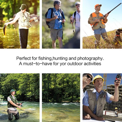 PELLOR Fly Fishing Vest with Multi-Pockets Fishing Gear Outdoor Backpack Breathable Mesh Fishing Vest Backpack for Camping Hunting